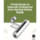 Zero Land Hnrlishp Krom Musluk Başlığı | 4'ü 1 Arada Su Çıkışı | Kolay Montajlı