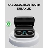 Zero Land Hnrlishp Tws Bluetooth Kulaklık 1800MAH Şarj Kutulu Dijital Ekranlı - Siyah