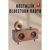 Zero Land Ilkeshop Nostaljik Radyo Bluetooth Bağlantılı Şarjlı Yüksek Ses Kaliteli - Ahşap