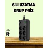 Zero Land Lvsqvr 2500W Güçlü 6’lı Priz USB ve Type-C Çıkışlı Termal Korumalı - Çok Renkli