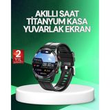 Zero Land Matrixzn Akıllı Saat Titanyum Kasa Yuvarlak Ekran Alarm Uyku ve Sağlık Takibi Titreşimli - Standart