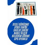 Zero Land Matxzngz W9 Akıllı Saat 7 Kordon Hediyeli Takvim Alarm Nabız Ölçer Bildirim Görme Sesli Görüşme - Renkli - Standart