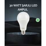 Zero Land Mllzngzr Şarjlı LED Ampul 30 Watt Soğuk Beyaz - 30 - 40 W