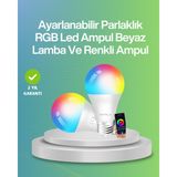 Zero Land Mtxdpn Uzaktan Kumandalı Akıllı LED Ampul, Enerji Tasarruflu - Beyaz