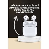 Zero Land Muratech 7 Kordonlu W9 Akıllı Saat ve 3.nesil Kulaklık Dokunmatik Ekran Sesli Görüşme Yapabilen - Şeffaf - 49 mm