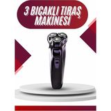 Zero Land Semeglbl 3 Bıçaklı Döner Başlıklı Sakal Sıfır Alma Tıraş Makinesi Profesyonel Paslanmaz Çelik - Renkli