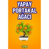 Zero Line Dekor Ağaç Portakal Ağacı Saksılı Dekoratif Ağaç Biblo 24X13 cm - Turuncu