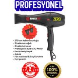 Zero Line Powertech Kuaför Tipi Profesyonel Fön Makinesi 2500 Saç Kurutma Profosyonel - Siyah