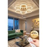 Zero Model Gold Kumandalı 6"lı Ledli 3 Renk Modu Kristal Salon Mutfak Yatak Çocuk Odası Avize - Altın