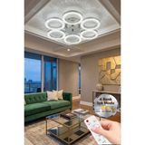 Zero Model Gümüş Kumandalı 6"lı Ledli 3 Renk Modu Kristal Salon Mutfak Yatak Çocuk Odası Avize