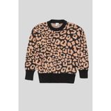 ZERO ZERO THREE NINE Bisiklet Yaka Leopar Desenli Kadın Kazak - XL