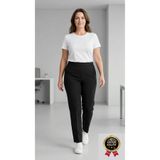Zeromiss Siyah Dar Paça Anne Pantolon Havuç Kesim Komple Lastikli Çelik Örme Pantolon