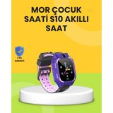 Zeroshop S10 Akıllı Çocuk Saati Mor Tasarım Adımsayar ve Alarm Fonksiyonlu