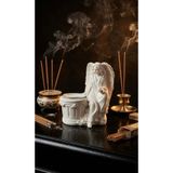 ZEROXO Dekoratif Melek Figürlü Tealight Mumluk - Estetik Tasarım Masaüstü Biblo ve Şamdan Beyaz 10 x 10