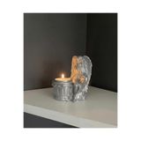 ZEROXO Dekoratif Melek Figürlü Tealight Mumluk - Estetik Tasarım Masaüstü Biblo ve Şamdan Gümüş 10 x 10