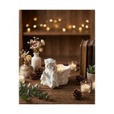 ZEROXO Dua Eden Melek Figürlü Mumluk | Romantik Beyaz Tealight Şamdan Dekor Objesi | Yeni Ev Hediyesi Beyaz 7 x 7