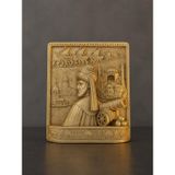 ZEROXO Fatih Sultan Mehmet ve İstanbul Kabartmalı Masaüstü El yapımı Dekor, Geleneksel, Taş Tozu, 18x15 cm (Altın Rengi)