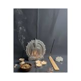 ZEROXO Feng Shui Buda Objesi - Şans ve Huzur Sembolü Dekoratif Taş Gümüş 10 x 10