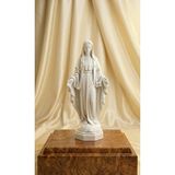 ZEROXO Meryem Ana Figürü - El yapimi Dekoratif Biblo, Geleneksel Tarz, Taş Tozu, 15x15 cm (Beyaz)