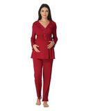 Zerre Bebe Kadın Bordo 8092 Hamile Lohusa Pijama Takım, 2XL, 8092V-89D0018310479