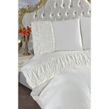 Zerrin Dantelli Çeyizlik Nevresim Takımı Krem - 200 x 220 cm