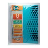 Zersan U4 5+3 Bölümlü 200 Yaprak A4 Sipralli Ayraçlı Defter 5 Kareli 3 Çizgili Çoklu Defter