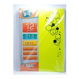 Zersan U4 8+4 Bölümlü 300 Yaprak A4 Sipralli Ayraçlı Defter 8 Kareli 4 Çizgili Çoklu Defter