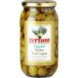 Zertum Organik Kırma Yeşil Zeytin 475 gr 100 - 140 Adet - kg
