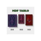 Zerya Hobi Halı Kilim Saç örgüsü Zafer İşareti ve Kitap Motifli Tasarımlı Duvar Dekoratif Mdf Ahşap Retro Poster Tablo SETİ