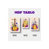 Zerya Hobi Müzik Aletleri TEMBUR DEF SAZ Motifli Tasarımlı Duvar Dekoratif Mdf Ahşap Retro Poster Tablo SETİ