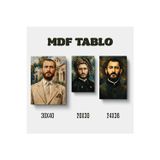 Zerya Hobi Tabloya Qazi Muhammed Tasarımlı Duvar Dekoratif Mdf Ahşap Retro Poster Tablo SETİ