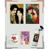 ZERYA Mem û Zin Resimli Poster Termos - Kürtçe Ez Ji Te Hez Dikim Kupası - Sevgililere Özel Kürtçe Set