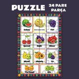 Zerya Pazil Bi Kurdî Fêkî Meyve - Kürtçe Puzzle Yapboz (24 Pare/parça - A5)
