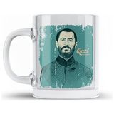 Zerya Qazi Muhammed Cam Kupa - Qazi Muhammed Resimli Şeffaf Camlı Kupa Bardak - Renkli
