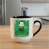Zerya Qazi Muhammed Resimli Elite Siyah Oval Kupa Bardak - Qazi Muhammet Elite Oval Kupası - Renkli