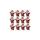 Zeryas Home Noel Baba Yılbaşı Ağacı Süsü, 12'li Set, Kırmızı