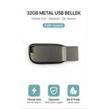 zerzembe 32GB Metal USB Bellek - Yüksek Hızlı Kapasite: 32GB Metal gövde, çizilmelere ve darbeye dayanıklı Yüksek hızlı veri aktarımı Anahtarlık / taşıma halkası mevcut.