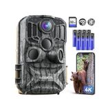 Zerzembe Deattı Yaban Hayatı Kamerası, Gece Görüş Hareketi ile 4K 48MP Hd Wifi Bluetooth Trail Kamera, Bahçe Yaban Hayatı Için 32GB Kart ile 120 ° Algılama Açısı, IP66 Su Geçirmez, 8* Aa Piller - Yeşil