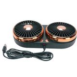 Zerzembe USB Araba Soğutma Fanı, Esnek Boru Çift Ana Araç USB Fan 360 ° Dönüş Dc 5V Sedans Suvs Rvs Kamyonları - Koyu Yeşil