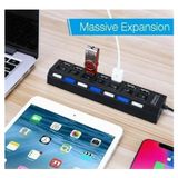 Zerzembe USB Hub Hub USB Adaptörü Çoklu Bağlantı Noktaları Güç Adaptörü Kullanın Extensor USB 2.0 Pc Bilgisayar Aksesuarları Dizüstü Bilgisayar Için USB Anahtarı (