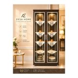 ZESA HOME 4 Parça Gardenya Fransız Güpür Detaylı Salon Vitrin, Gümüşlük Peçetesi, Sehpa Takımı Ekru Çınar 25 x 25