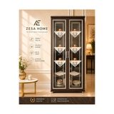 ZESA HOME 4 Parça Gardenya Fransız Güpür Detaylı Salon Vitrin, Gümüşlük Peçetesi, Sehpa Takımı Ekru Gül 25 x 25