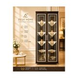 ZESA HOME 4 Parça Gardenya Fransız Güpür Detaylı Salon Vitrin, Gümüşlük Peçetesi, Sehpa Takımı Gold 25 x 25