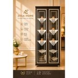 ZESA HOME 4 Parça Gardenya Fransız Güpür Detaylı Salon Vitrin, Gümüşlük Peçetesi, Sehpa Takımı Platin Lale 25 x 25