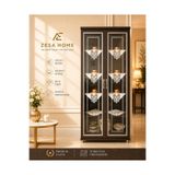 ZESA HOME 6 Parça Gardenya Fransız Güpür Detaylı Salon Vitrin, Gümüşlük Peçetesi Ekru Nilüfer 25 x 25