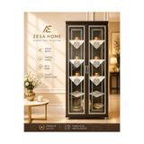 ZESA HOME 6 Parça Gardenya Fransız Güpür Detaylı Salon Vitrin, Gümüşlük Peçetesi Ekru Yaprak 25 x 25