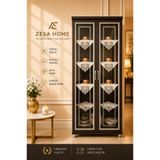 ZESA HOME 6 Parça Gardenya Fransız Güpür Detaylı Salon Vitrin, Gümüşlük Peçetesi Platin Gül 25 x 25