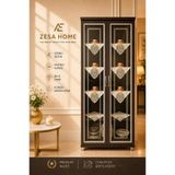 ZESA HOME 6 Parça Gardenya Fransız Güpür Detaylı Salon Vitrin, Gümüşlük Peçetesi Platin Yaprak 25 x 25