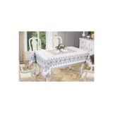ZESA HOME Baskılı ve Kenarları Şeritli Şantuk Kumaş Masa Örtüsü Gri 150 x 220