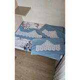 ZESA HOME El İşi Dantelli, Bordürlü Ve Desenli Çeyizlik Nevresim Takımı-Petrol Çarşafı Dantelsiz 220 x 240